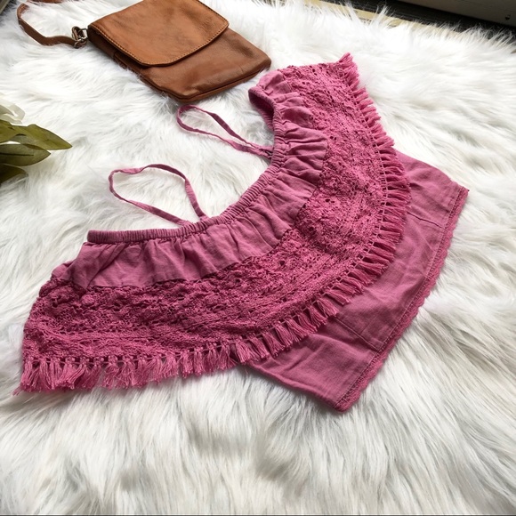 AEO American Eagle Outfitters Crochet Crop Top S - Picture 2 of 8